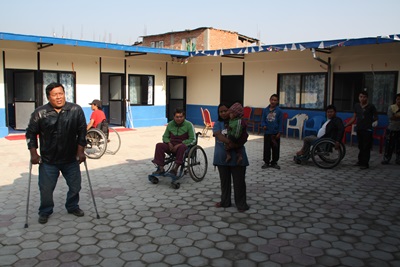 Innenhof des Goldhunga Kathmandu Disabled Sevice Center